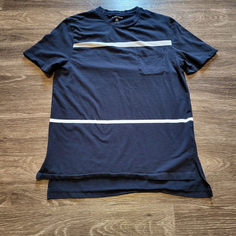 Five Four Horizontal Striped Pocket Tee Mens Medium